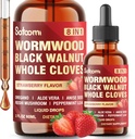 Satomi 8in1 Wormwood Flydende dråber med sort valnød, hele cloves og 5 mere - 60ml til 60 dages forsyning