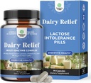 Laktoseintolerance piller 90 dages forsyning - hurtigt fungerende mælk fordøjelsesenzymer - Dairy Relief piller til fordøjelse, bloating, gas og carb protein - fordøjelse supplement til laktose intolerance Relief