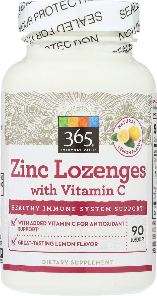 365 af Whole Foods Market, Zink Lozenge med C-vitamin, 90 ct