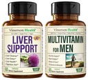 Leverrensning Detox & Reparation Mælk tidsel supplement & Multivitamin til mænd - Komplet Herre Multivitaminer & Multimineraler med vitamin A, C, D, E, B12, zink, og flere vitaminer til mænd