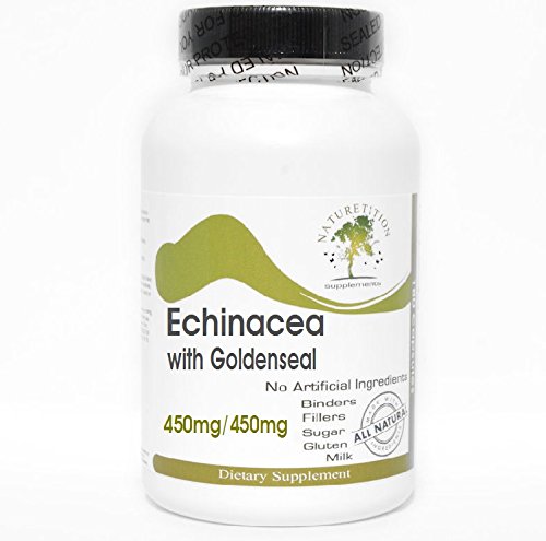 Echinacea 450mg with Goldenseal 450mg ~ 100 Capsules - No Additives ~ Naturetition Supplements