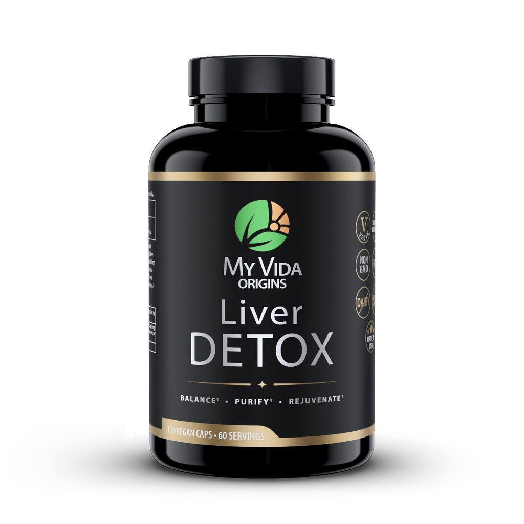 Min Vida origin lever detox med økologisk mælk tidsel økologisk mælkebøtte ekstrakt og cholin med NAC - lever detox 120 kapsler