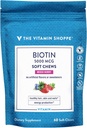 The Vitamin Shoppe Biotin Soft Chews for Hår, Hud & Nail Support - 5.000mcg - Blandet Berry (60 Soft Chews)