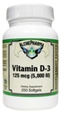 Vitamin D-3 125 mcg (5,000 IU) from Lanolin in a Base of Safflower Oil - 250 Soft Gels