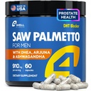 4Well Products Saw Palmetto for Men & Prostate Health Supplements with Arjuna Extract - Advanced Formula Saw Palmetto & Arjuna Bark Extract w/DHEA & Ashwagandha 900mg - DHT Blocker for Hair Support