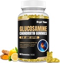 Glucosamin Chondroitin Gummies - 60 fælles support kosttilskud - 1500mg ekstra styrke med MSM, Elderberry, gurkemeje - Cartiage & immunforsvar til voksne, mænd og kvinder Vegan - Let at synke