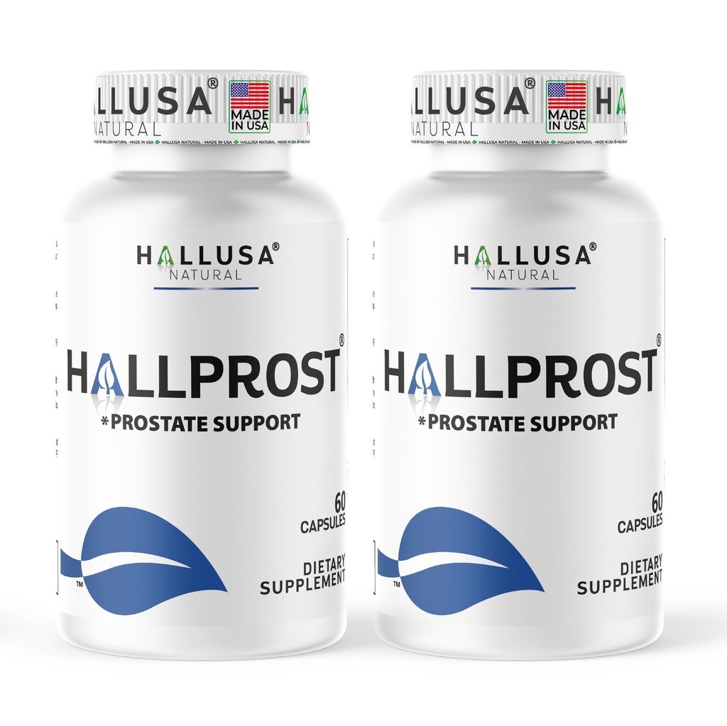 Hallusa Natural HALLPROST Prostate Support Supplement | Saw Palmetto, Pygeum, Pumpkin Seed, Zinc, Vitamin E | Urinary Tract & Bladder Support | 900mg per Serving, 120 Capsules