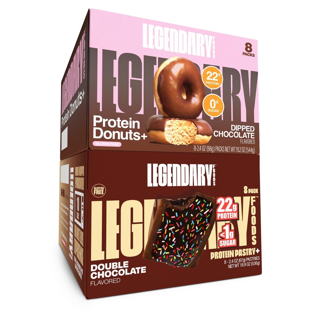 Legendary Foods 22 g Protein Pastry and Donut Bundle 16 Pack - Low Carb Meal Replacement Bar - Gluten Free Protien Snacks - Healthy Keto Snack Box - Low Sugar Energy Bars - Bariatric Diabetic Friendly