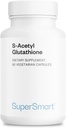 Supersmart S- Acetyl Glutathion 300mg per dag (høj absorption) - Stabil form af L- Glutathion Tripeptid - GSH Supplement Note 124; Non- GMO & Gluten Free - 90 Vegetariske kapsler