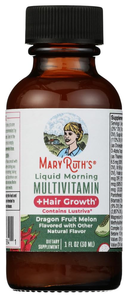 Mary Ruth's, MultivitamInchLiquid Morning Hair Growth Dragonfruit 1Oz, 1 Fl Oz