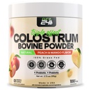 Bovin X3 Colostrum Supplement Pulver til mennesker, 100% Pure hele naturlige grass Fed Superfood, High IgG, Plus Probiotic & Prebiotic, Natural Peach- Mango Flavor, Lavet i USA