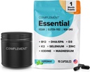 Komplement Vegan Multivitaminer til kvinder & Men- Omega 3 DHA + EPA, Vitamin B12, Vitamin D3 K2, Zink, Selen, Magnesium, Jod Supplement- immunsupport- 90 Greve, Inkluderer krukke