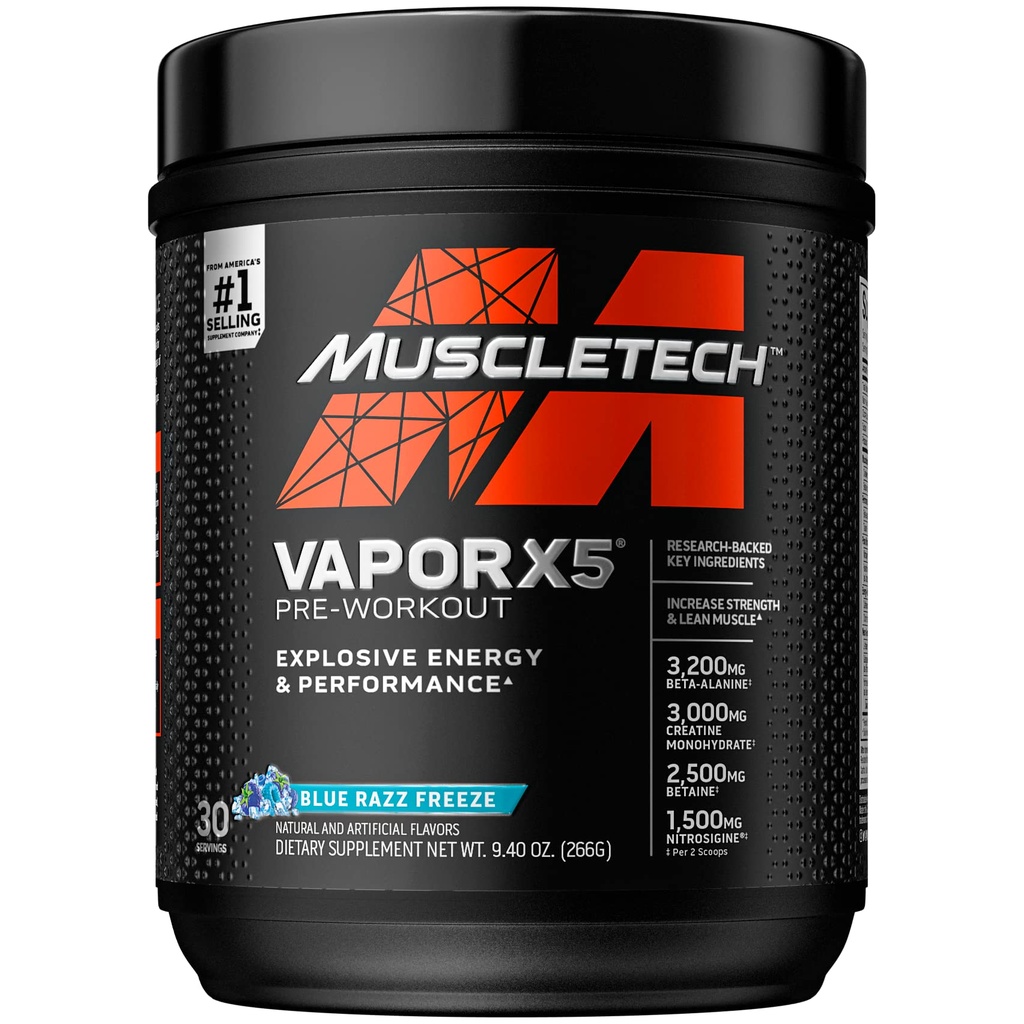 Muscletech Whey Protein & Pre Workout Powder Bundle - Nitro-Tech Muscle Formula with 30g Protein, 3g Creatine & Vapor X5 Pre-Workout with Creatine for Lean Muscle