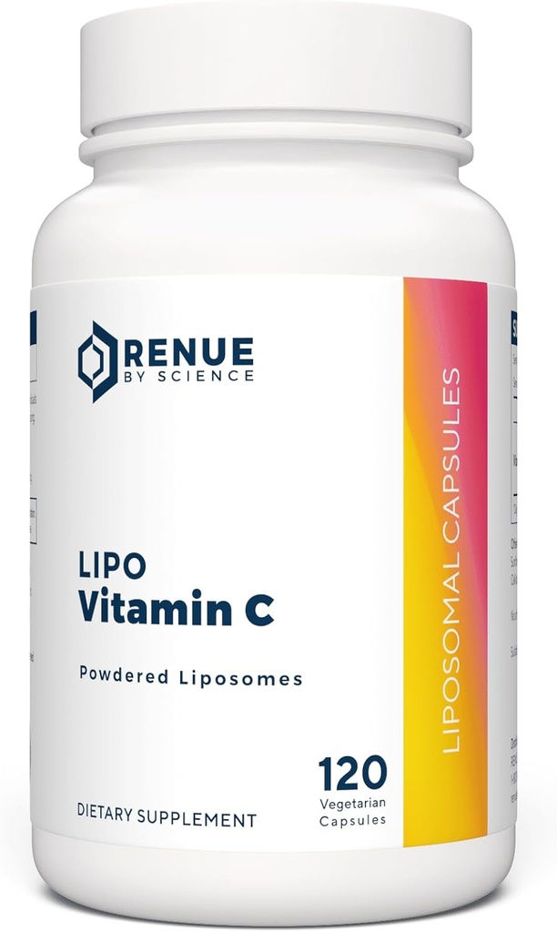 Renue By Science Vitamin C | High Strength Liposomal Vitamin C Supplement | 120 Vitamin C Capsules - 500mg VIT C per Serving | Non-GMO & Allergen Free | Made in The USA Third-Party Tested
