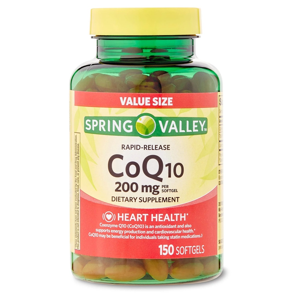 Convergence Spring Valley CoQ10 Rapid Release Softgels, 200mg, 150 CountEach softgel Provides 200mg of Heart-Healthy CoQ10