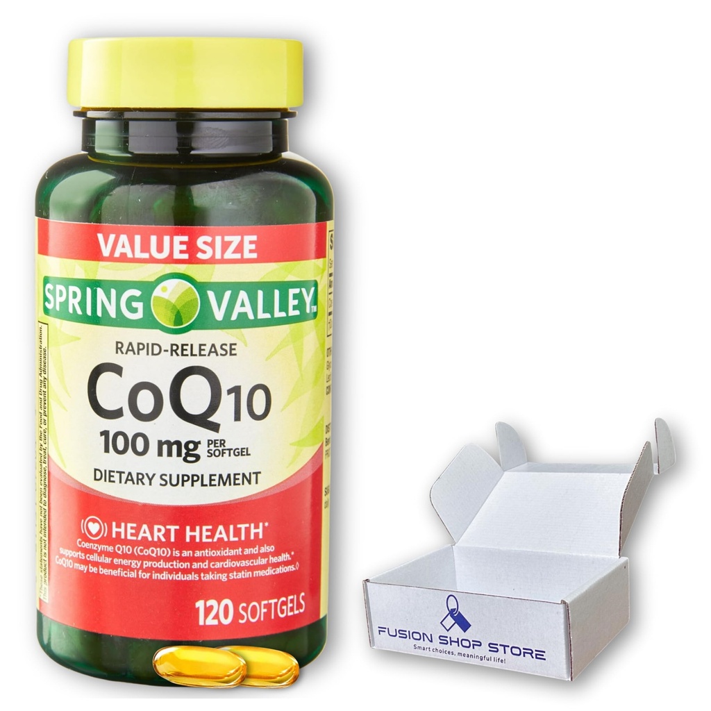 Coq10 100 mg Rapid Release Softgels, 120 Count (Pack of 1), Boxed by Fusion Shop Store
