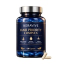 Keravive Hair Priority Complex with Biotin Collagen Keratin, Hair Growth Vitamins for Men and Women -Biotin, Vitamin C & Zinc, SupportHair Growth, 120 Count