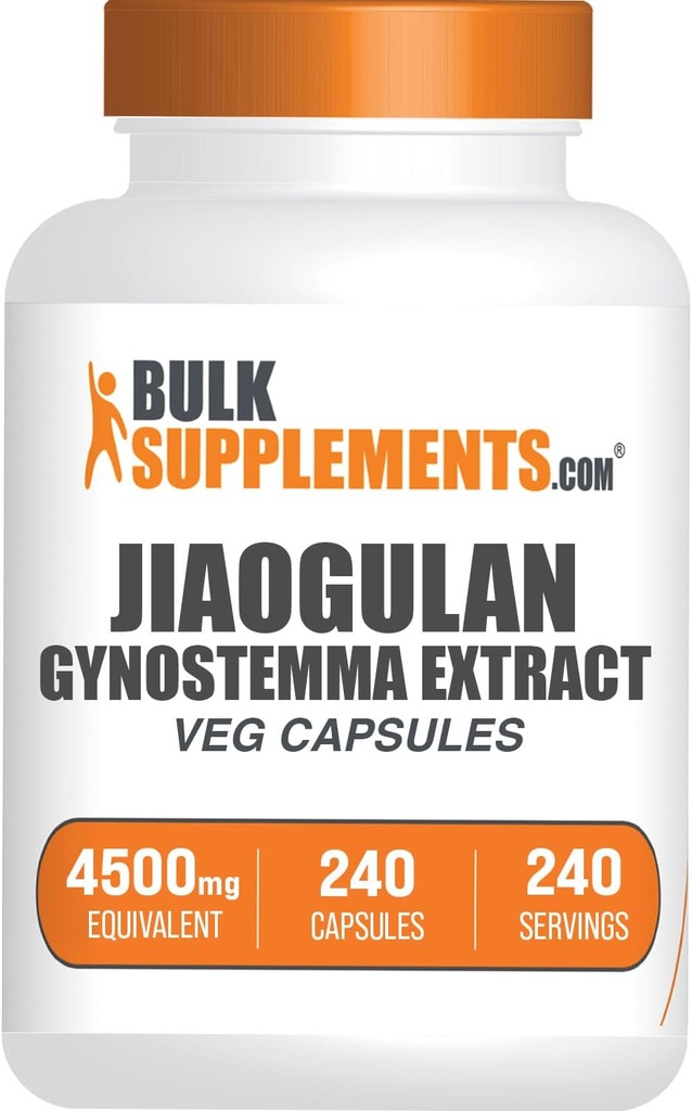 Bulkaddiments.com Jiaogulan Kapsler - Gynostemma Extract Kapsler, Gynostemma Pentaphyllum Extract, Jiaogulan 9000mg Ækvivalent - 1 Kapsel, 240- Day Supply, 240 Veg Kapsler (Pakke kan variere)