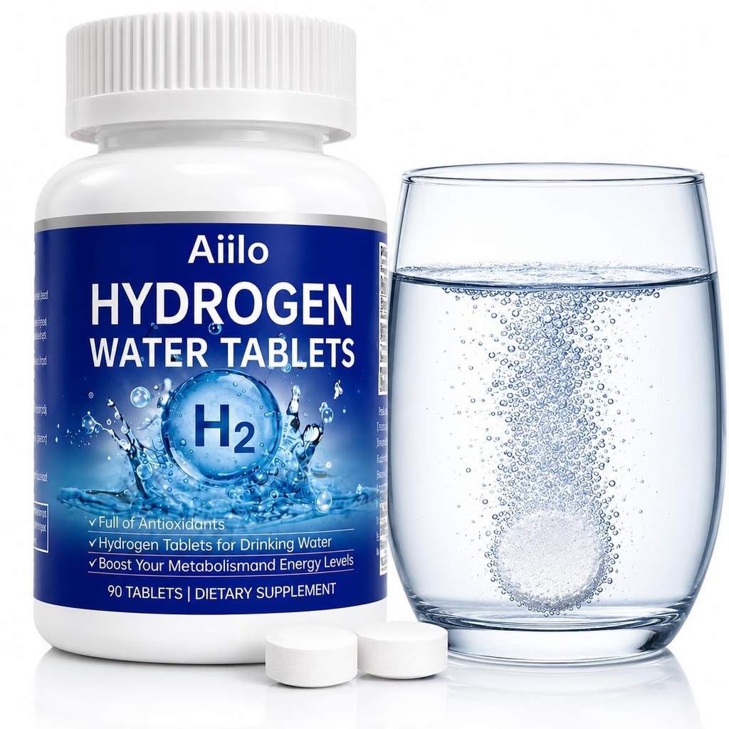 Hydrogen Water Tablets for Drinking Water H2 Molecular Hydrogen Tablets for Men & Women, Fast Dissolving Hydrogen Water for Workout, Energy & Daily Hydration, Magnesium Formula, 90 Servings