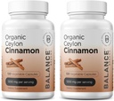 Balancebreens Certified Organic Ceylon Cinnamon 1200mg Supplement - 120 Veg Capsules - Heart, Brain and Joint Function Support - No Filler Pills (pakke med 2)