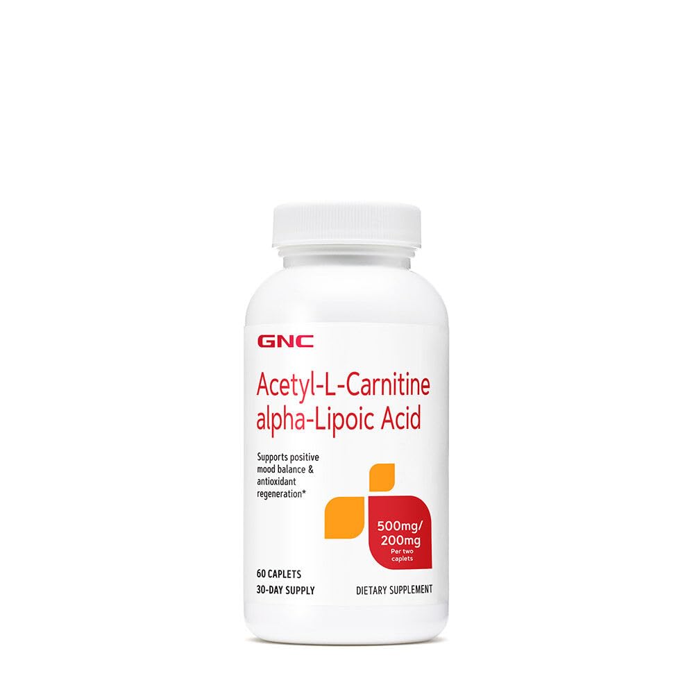 GNC Acetyl-L-Carnitine Alpha-Lipoic Acid 500mg, Supports Positive Mood Balance, 60 Count