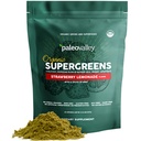 Paleodal Organic Supergreens - Organic Green Powder Superfood for immunforsvar - Paleo Green Powder Blend - 30 Servering - 23 Superfoods - Gluten Free, Ingen cereale græsser, Soy eller Grain