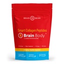Brain Body Collagen Peptider Powder - Vital Protein & Collagen Supplement for kvinder & mænd - Hydrolyzed Type I & III for hår, hud, negle & fælles sundhed - 25 Serveringer - Cremet vanille kokos - 875g