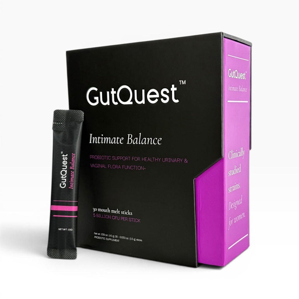 Intimate Balance Women’s Probiotic | Wild Berry | Clinically Studied Strains | GR‑1 & RC‑14 | D‑Mannose & Cranberry | Mouth‑Melt Stick Packs | Urinary & Vaginal Flora Support | 30 Count