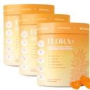 Flora+ Women’s Vaginal Probiotic Gummies for pH Balance, Odor and Freshness Support with Prebiotics & Hyaluronic Acid, Sugar Free Pineapple, Vegan Non-GMO | 3 Pack