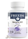 Freeda Betaine HCl - Vegan Betaine Supplement Digestive Supplement for Healthy Digestion - Organic Vegetarian Formula, Does Not Contain Pepsin (90 Capsules)