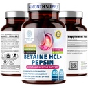 Number One Nutrition Premium Betaine Hydrochloride Enzymes Supplement with Pepsin, Helps Support Protein Breakdown and Nutrient Absorption, 120 Caps