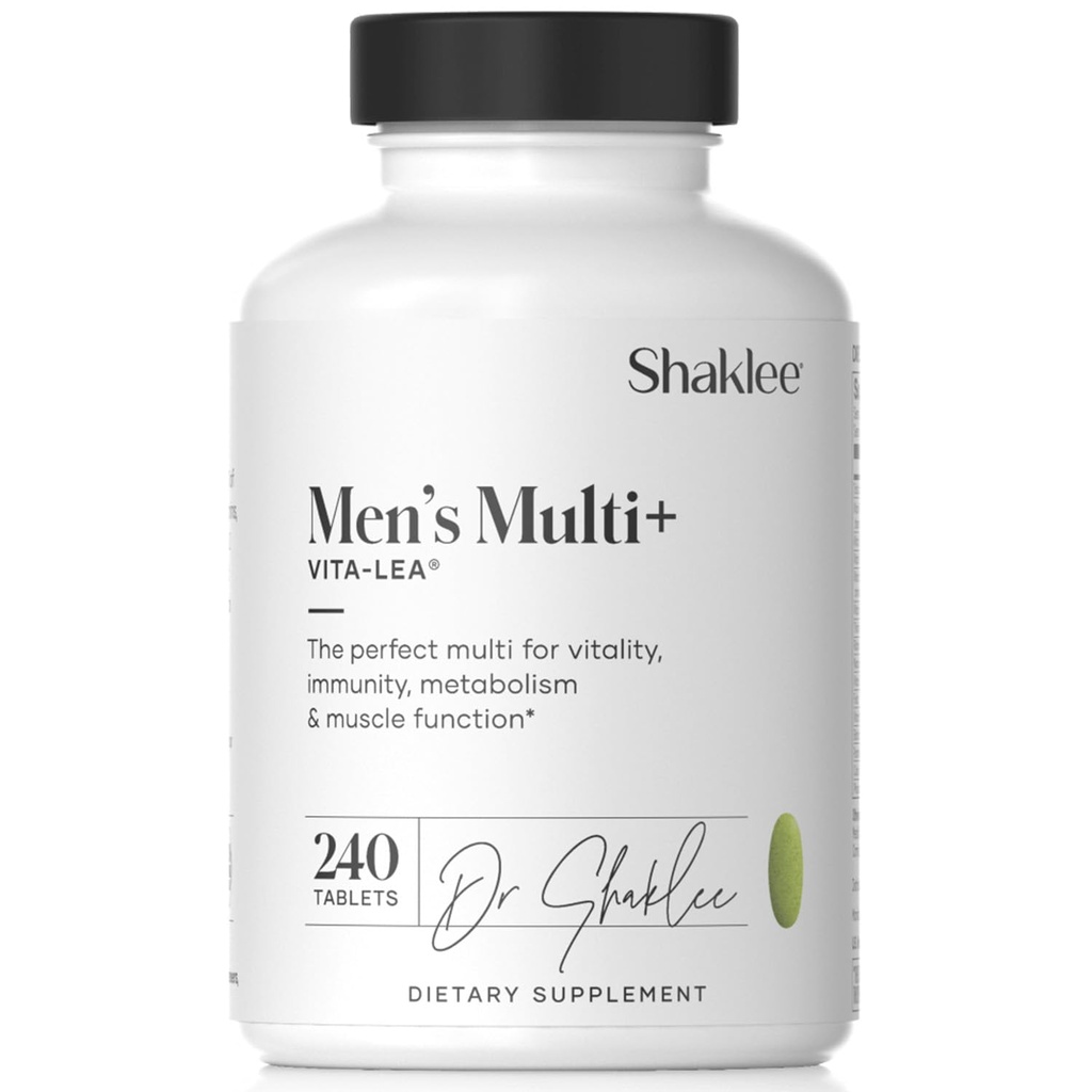 Shaklee - Vita- Lea ® Mænd med høj potens Multivitamin og Multimineral - Understøtter hjerte, immunforsvar, ben og fælles sundhed - Formuleret til mænds unikke behov - Inkluderer vitamin C, D og E - 240 tabletter