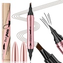 Q710 2in1pen, 4-Tip Brow pen & Eyeliner, Dcuble- ended design, vilde øjenbryn makeup, microblading øjenbryn pen, vandtæt, Soft nib, Med en glat slagtilfælde (2 # Dark Brown)