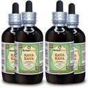 Kava Kava (Piper Methysticum) Glycerit, Tørret Root Alkohol- Free Liquid Extract (Brand Name: HerbalTerra, Stolt Made in USA) 4x4 fl.oz (4x120 ml)