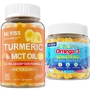 Turmeric Gummies 1 Pack + Omega 3 Gummies for Kids 2 Pack