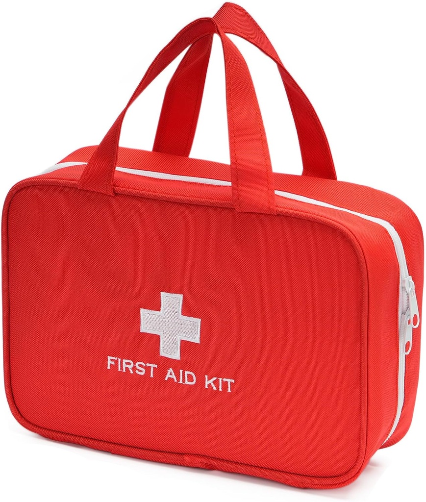 Kompakt tom førstehjælp Kit taske Emergency Trauma Medical Pouch Travel Medicine Organizer Bag til hjemmet, Camping, Rejser, Bil (rød)