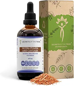 Secrets of the Tribe Muira Puama and Catuaba Alcohol- Free Liquid Extract (Ptychopetalum Olacoides and Erythroxylum Catuaba) Tørret Bark Tincture Supplement (4 FL OZ)