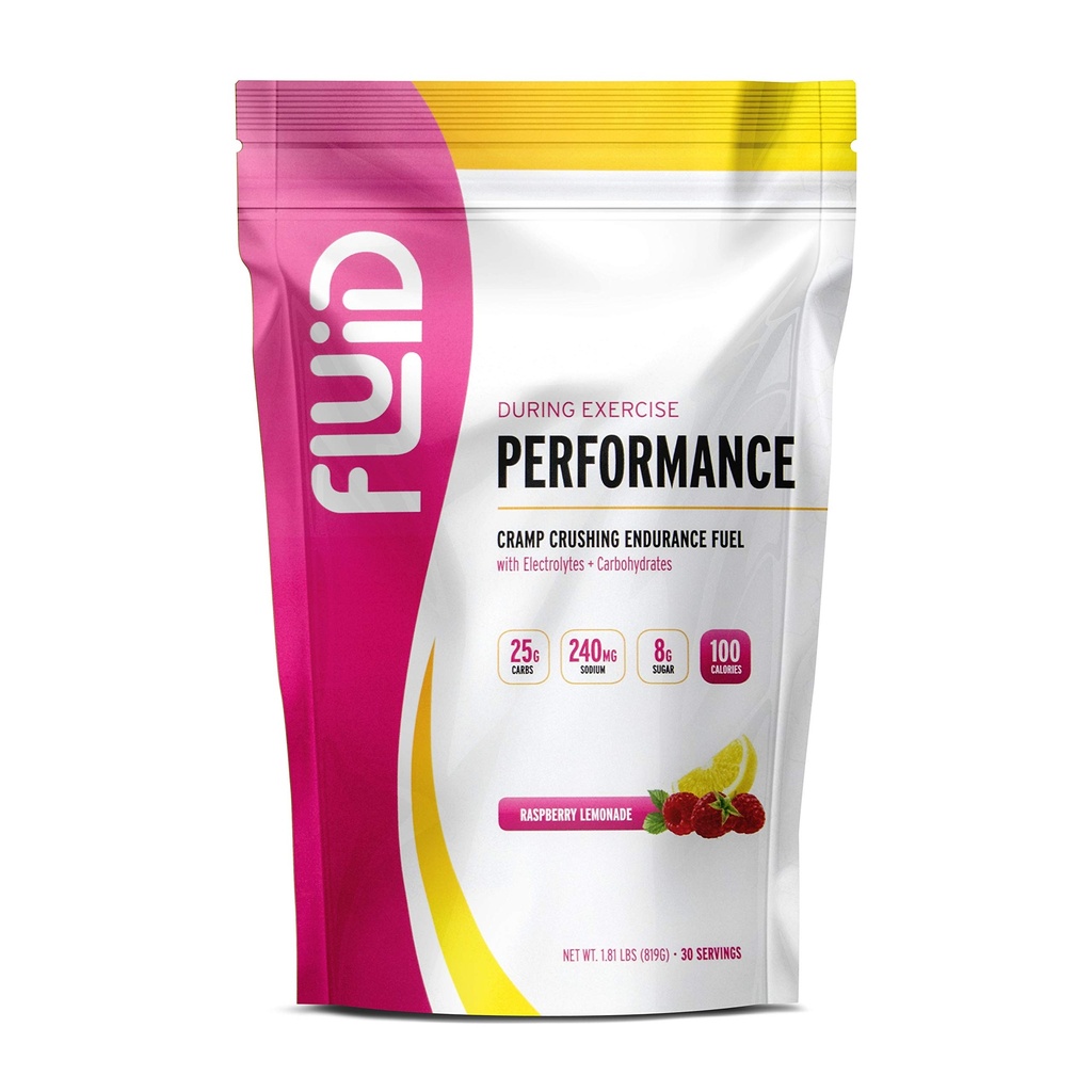 Fluid ydeevne - Lavt sukker Endurance Brændstof Sport drikke mix med elektrolyter, Alle naturlige ingredienser, Gluten- Gratis for før eller under øvelse (Raspberry Lemonade, 30 Servering)