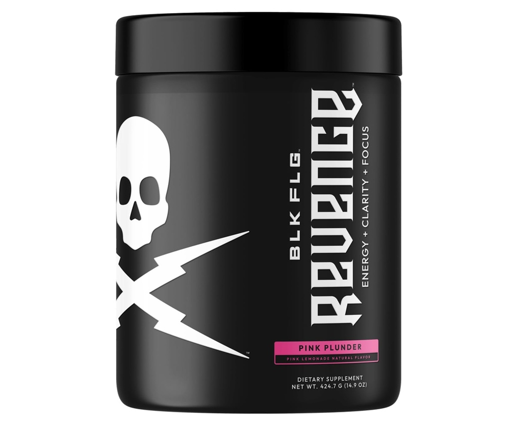 REVENGE BLK FLG Clean Dual Caffeine & Nootropic Blend, Sugar Free Energy Drink Mix for Focus, Endurance & Performance, gamersupps, Coffee Alternative, Energy Powder 50 Servings, Pink Plunder