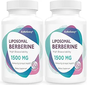 Liposomal Berberine Supplement 1500mg - Tredjeparts testet, høj biotilgængelighed Berberine HCL kapsler til kvinder og mænd, AMPK Activator for cardiovaskulær sundhed, sukkerfri, ikke-GMO, 120 Softgels