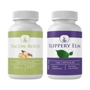 PURE ORIGINAL INGREDIENTS Slippery Elm and Yacon Root Bundle, 100 Capsules Each, Always Pure, No Additives or Fillers