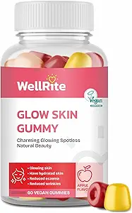 Glow Skin Gummy Vitaminer, 60 Greve, Apple Flavored, Vegan, Gelatine Free, Gluten Free, Nut Free, Glowing & Hydrated Skin, Reduceret Eksem, Reduceret Wrinkler
