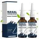 2Pcs Iodine Nasal Spray, Daily Nasal Cleanse,Fine Mist Non-Medicated Nasal Spray - 150+ Uses per Bottle for Dry Air, Travel & Daily Use