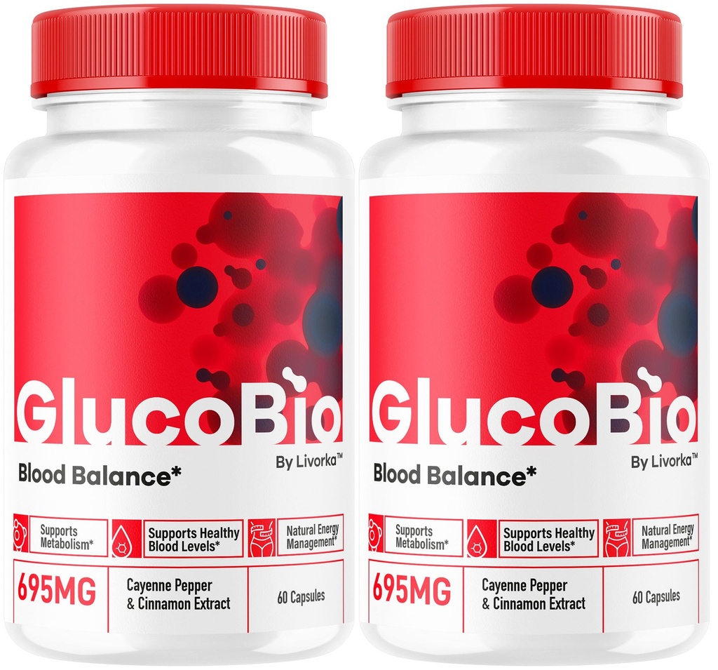 (2 Pack) GlucoBio Kapsler - Officielle Gluco Bio Support Pills, Advanced Formel for samlet balance, GlucoBio Pills, GlucoBio Supplement, Glucovio Anmeldelser, 60 Kapsler til 2 Måneder