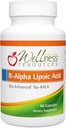 Wellness Resources R Alpha Lipoic Acid RALA Supplement - 90 Kapsler - Stabiliseret R- Lipoic Acid med Bio- Enhanced Na- RALA for maksimal biotilgængelighed - R- Ala Non- GMO og Gluten Free