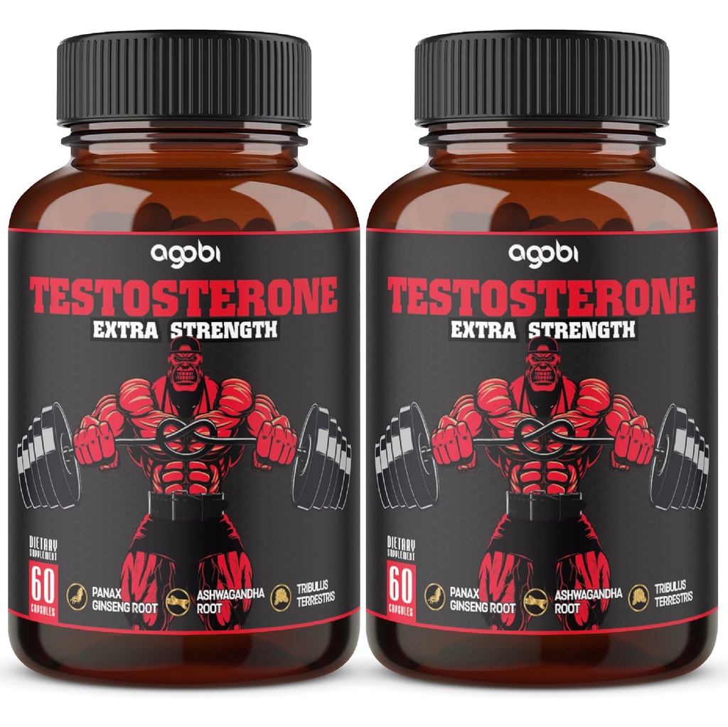 agobi Herbal Test Support for Male Supplement - 2 Packs 60caps - 2 Month Supply