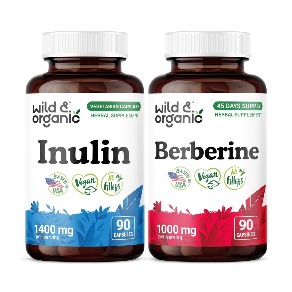 Wild & Organic Inulin 90 Capsules & Berberine 90 Capsules