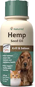 NaturVet Hamp Seed Oil Krill and Salmon, 16 oz. Flydende, Lavet i USA