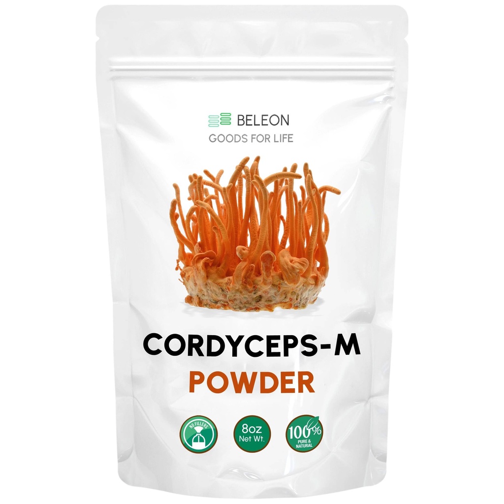 Cordyceps Powder 8 oz - Cordyceps Militaris Pure Supplement for Immune Support, Rich in Polysaccharides