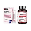 NATUR TARGET Probiotika Pulver supplement til kvinder & CoQ10- 200mg med PQQ L- Carnitin & Omega- 3s Høj Absorption